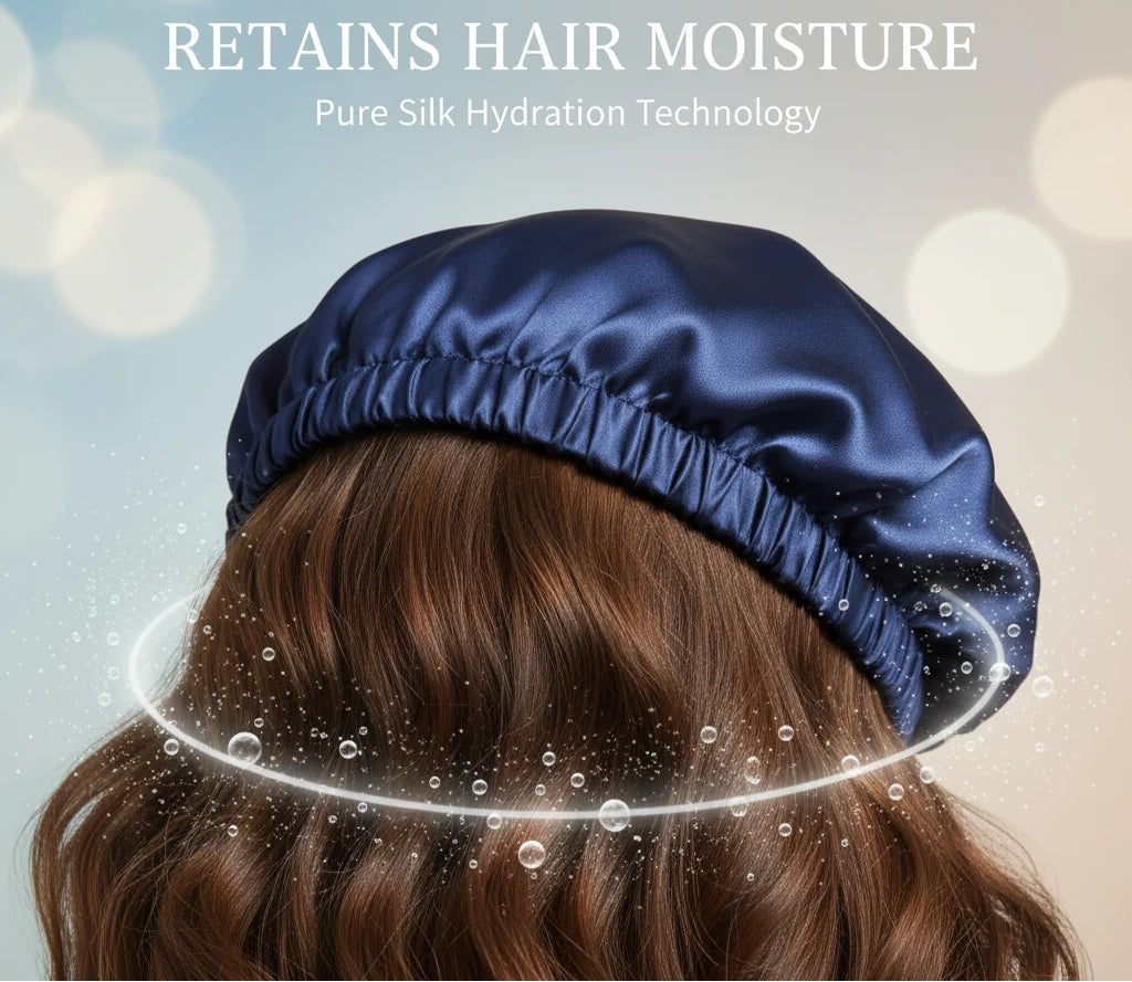 Silk Bonnet Retains Hair Moisture